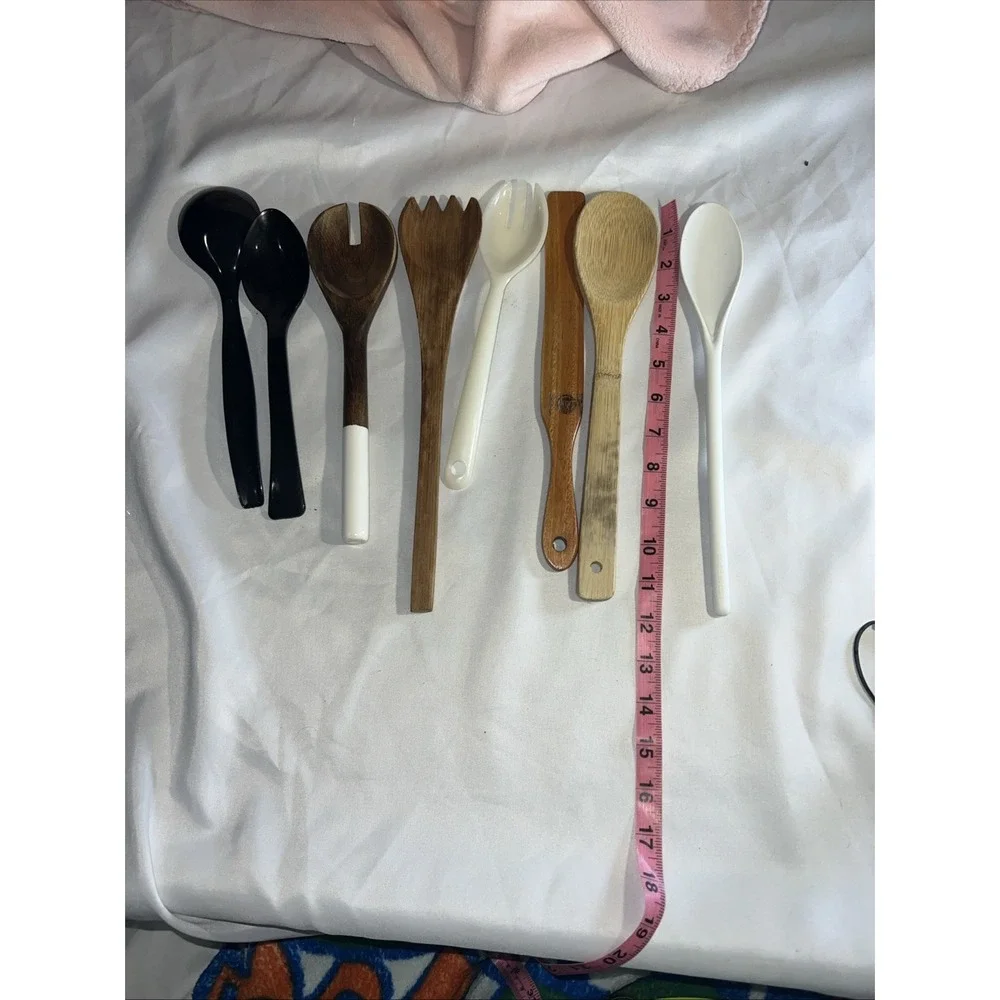 VTG Lot of 8 Wooden Spoons Spatula Primitive Country Kitchen Farmhouse Utensils
